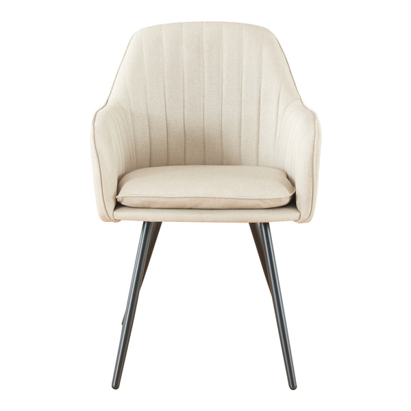 [en.casa] Eetkamerstoel Kannonkoski set van 2 86x57x59 cm beige en zwart