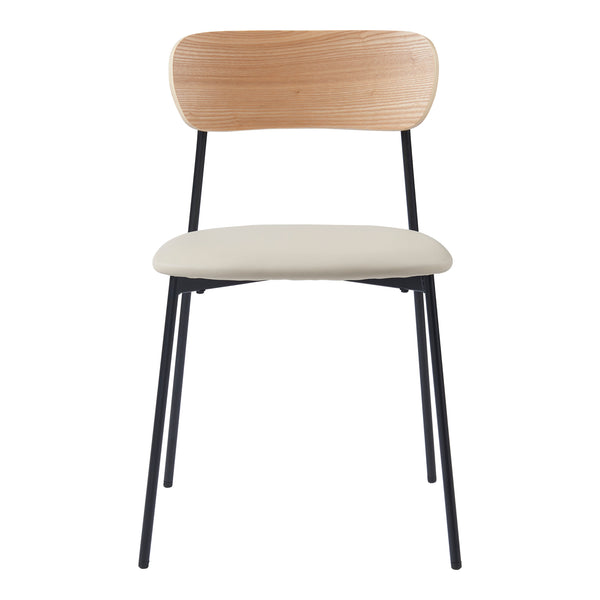 Lot de 2 chaises de salle à manger Jyväskylä 78 x 45 x 48 cm beige noir effet bois [en.casa]