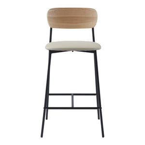 [en.casa] Barkruk set van 2 Jyväskylä 89x40x45 cm beige en zwart