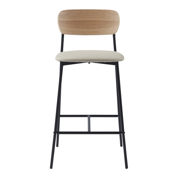 [en.casa] Barkruk set van 2 Jyväskylä 89x40x45 cm beige en zwart