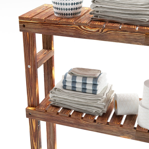 Étagère pour machine à laver Kinnula bois de pin 120 x 70 x 20 cm bois foncé [en.casa]