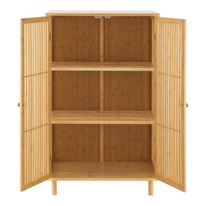 Armoire basse Grong bambou 110 x 66 x 40 cm naturel [en.casa]