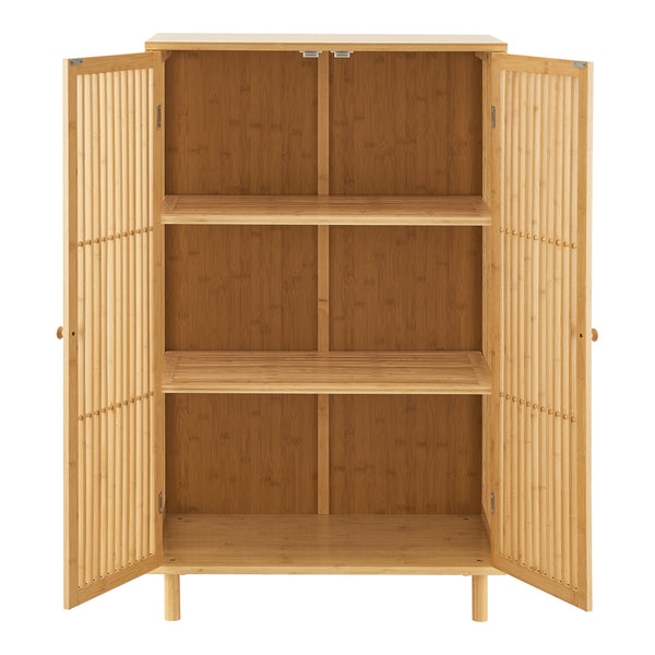 Armoire basse Grong bambou 110 x 66 x 40 cm naturel [en.casa]