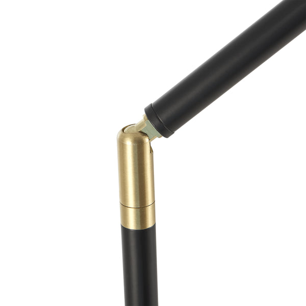 Lampadaire Stockport métal 139 x 58 x 23 cm noir or lux.pro