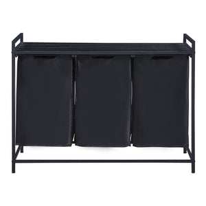 [en.casa] Wasmand Saltvik met 3 zakken 75,5x102,5x38 cm zwart