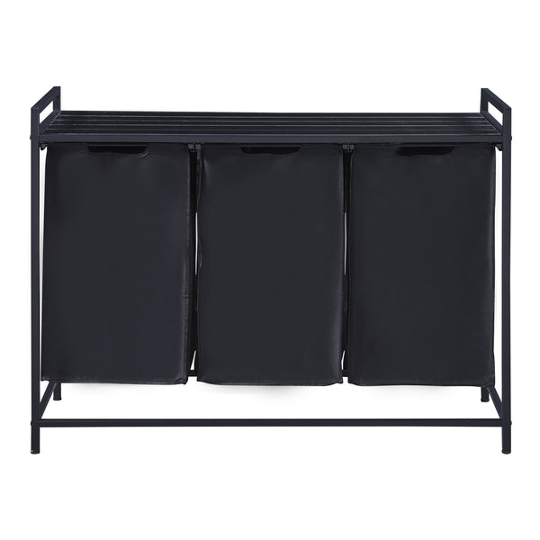 [en.casa] Wasmand Saltvik met 3 zakken 75,5x102,5x38 cm zwart