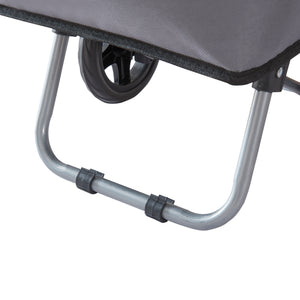 [en.casa] Boodschappentrolley Aaby 95,5x35x29 cm donkergrijs en zwart