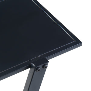 [en.casa] Bijzettafel Rollag met 3 planken 72x40x25 cm zwart