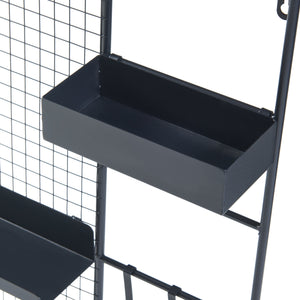 [en.casa] Wandrek Westre metaal 70x60x11 cm zwart