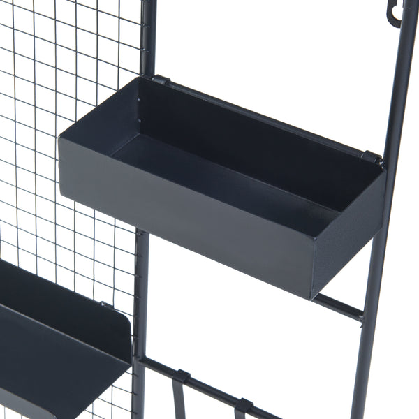 [en.casa] Wandrek Westre metaal 70x60x11 cm zwart