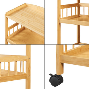 Keukentrolley Huddinge 80x53x30 cm naturel en zwart [en.casa]