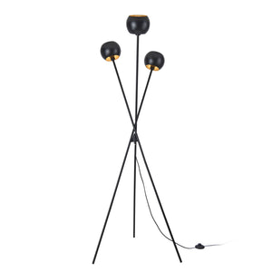 lux.pro Staande lamp Nykvarn vloerlamp 161 cm 3xE14 zwart en goudkleurig