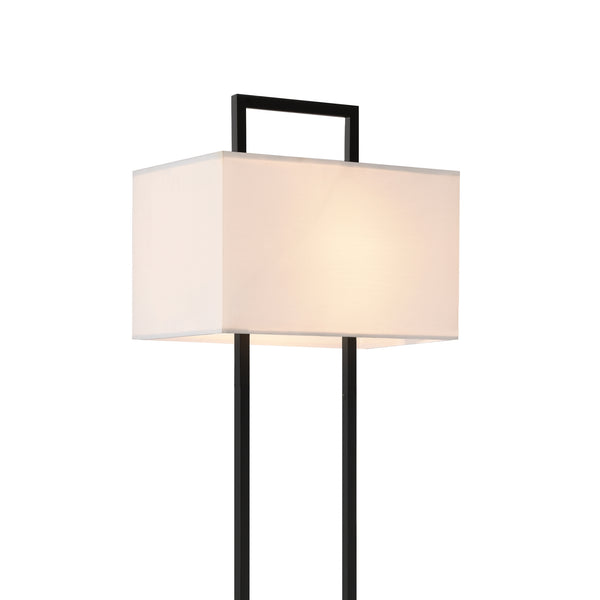 Lampadaire Sigdal avec douille E27 métal polyester hauteur 165 cm noir blanc lux.pro