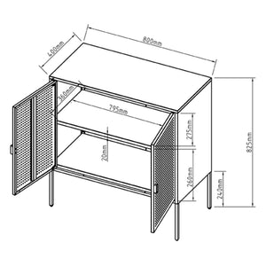 Buffet Castelli acier 83 x 80 x 40 cm blanc [en.casa]