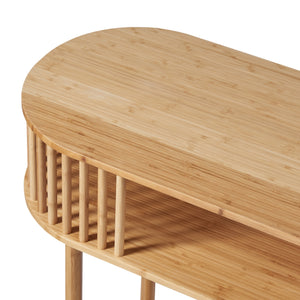 Table console Pomarkku avec étagère bambou 120 x 39 x 85 cm naturel [en.casa]