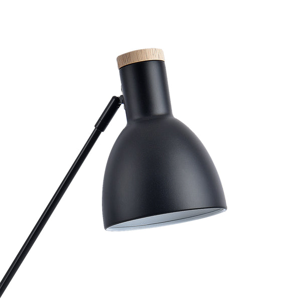 Lampe de table Watford E27 métal bois 67 x 38 x 18 cm noir naturel lux.pro