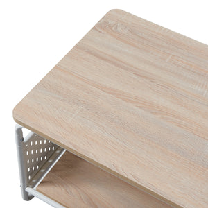 Table basse Dyrøy 100 x 50 x 43 cm blanc effet chêne gris [en.casa]