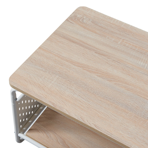 Table basse Dyrøy 100 x 50 x 43 cm blanc effet chêne gris [en.casa]