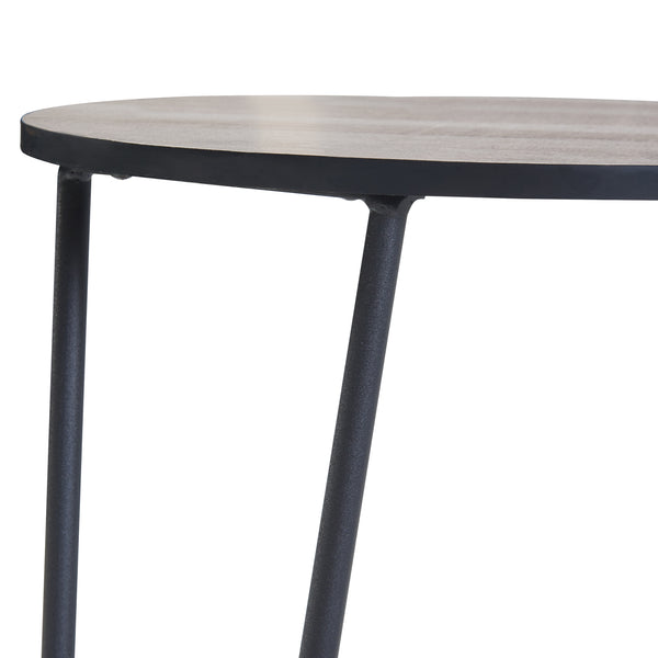 [en.casa] Bijzettafel Ylöjärvi 61x44x44 cm zwart en eikenkleurig