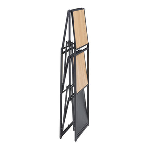 [en.casa] Open kast Telemark opvouwbaar 81x68x38 cm zwart en eikenkleurig