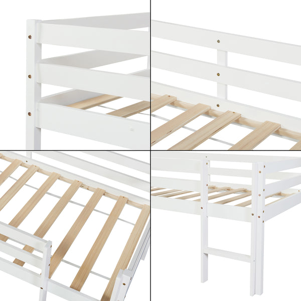 Kinderbed Siikalatva met bedbodem 90x200 cm wit [en.casa]
