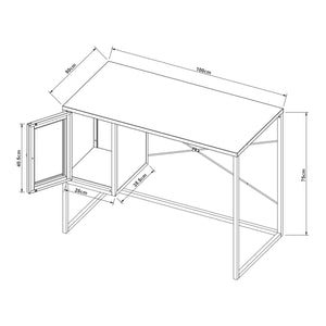 Bureau Sund metaal 75x100x50 cm grijs [en.casa]