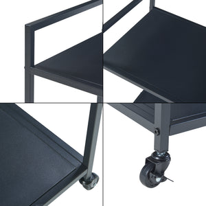 [en.casa] Keukentrolley Lesja 68,5x50x36 cm zwart