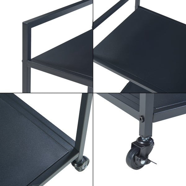[en.casa] Keukentrolley Lesja 68,5x50x36 cm zwart