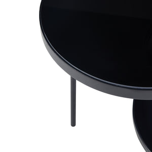 Table d'appoint Mölndal avec 3 plateaux métal 70 x 58 x 37 cm noir [en.casa]