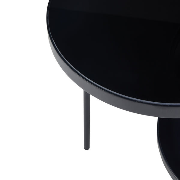 Table d'appoint Mölndal avec 3 plateaux métal 70 x 58 x 37 cm noir [en.casa]