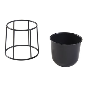 Set de 2 porte-plantes Nesseby de tailles variées avec cache-pots métal noir [en.casa]