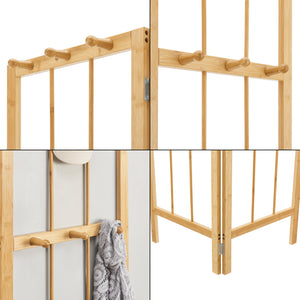 Wandkapstok Hyllestad opvouwbaar 165,5x90x8 cm bamboe [en.casa]