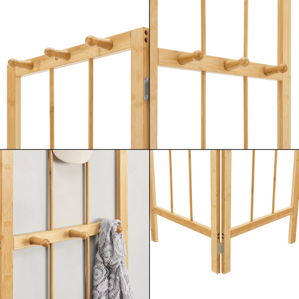 Wandkapstok Hyllestad opvouwbaar 165,5x90x8 cm bamboe [en.casa]