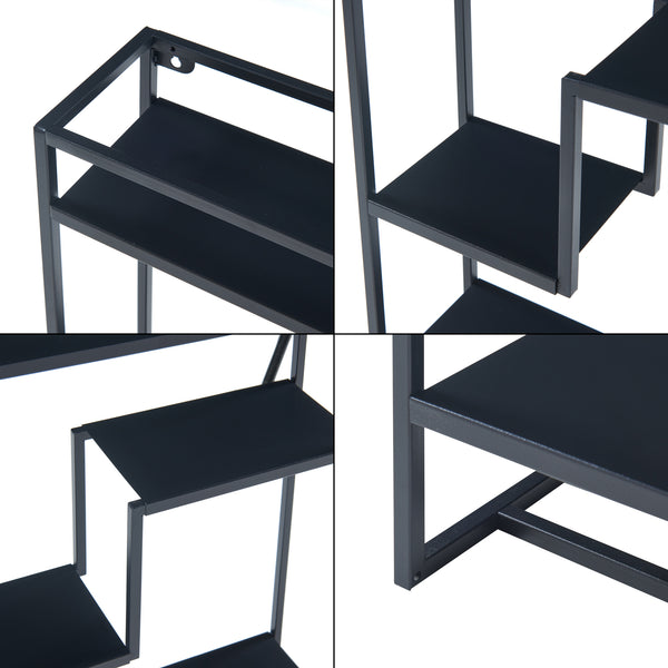 Étagère murale Uurainen acier 60 x 40 x 13 cm noir [en.casa]