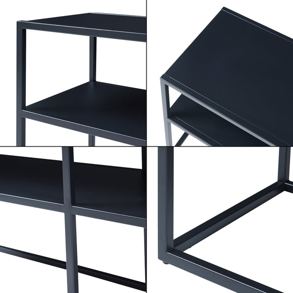 Meuble TV Solund acier 120 x 30 x 46 cm noir [en.casa]