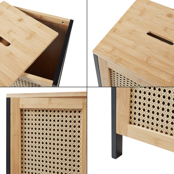 Wasmand Tervola met deksel 80x30x30 cm [en.casa]
