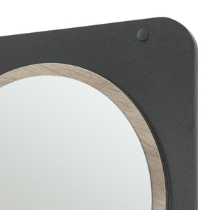 Wandkapstok Helsinge met spiegel en planken 140x59,5x16 cm zwart en houtkleurig [en.casa]