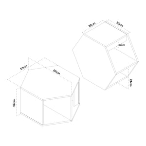 Set de 2 tables basses Molde noir effet noyer [en.casa]