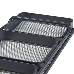 [en.casa] Keukentrolley Vörå 88x45x30 cm zwart