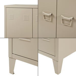 Casier de bureau métallique Oripää à 2 portes 110 x 75 x 33 cm camel [en.casa]