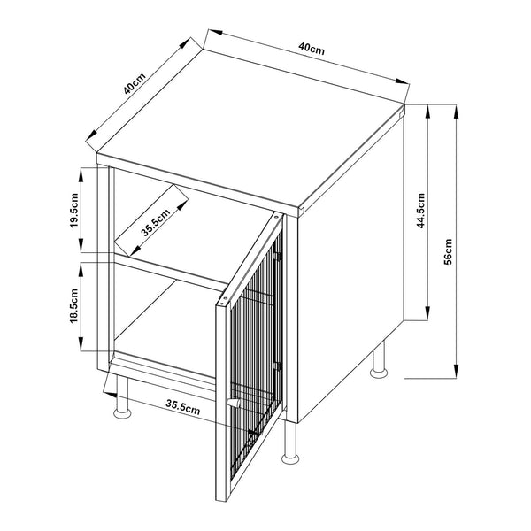 Nachtkast Lindau 56x40x40 cm cremewit [en.casa]