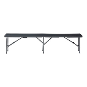 Tuinbank Mark set van 2 opvouwbaar 180x25x43 cm rotan look zwart [en.casa]