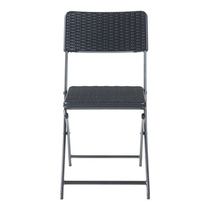 Lot de 2 chaises pliantes Mark 81 x 45 x 58 cm effet rotin noir [en.casa]