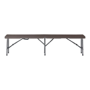 Lot de 2 bancs de camping pliables Lillestrøm 180 x 25 x 43 cm effet bois marron foncé [en.casa]
