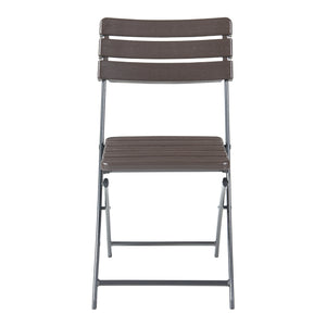 Klapstoel Lillestrøm set van 2 tuinstoelen 81x46x58 cm houtlook donkerbruin [en.casa]
