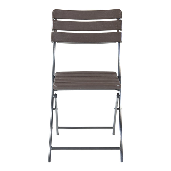 Klapstoel Lillestrøm set van 2 tuinstoelen 81x46x58 cm houtlook donkerbruin [en.casa]