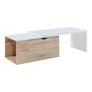 Table d'appoint Österåker 100 x 48 x 40 cm effet bois blanc [en.casa]
