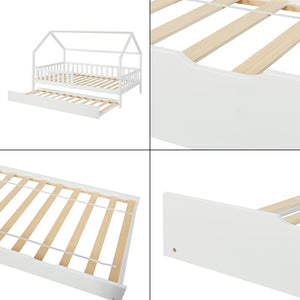 Onderschuifbed Ydre op wielen 197x94x22 cm wit [en.casa]