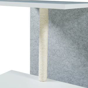 Table d'appoint avec arbre à chat Masfjorden 60 x 40 x 40 cm blanc [en.casa]