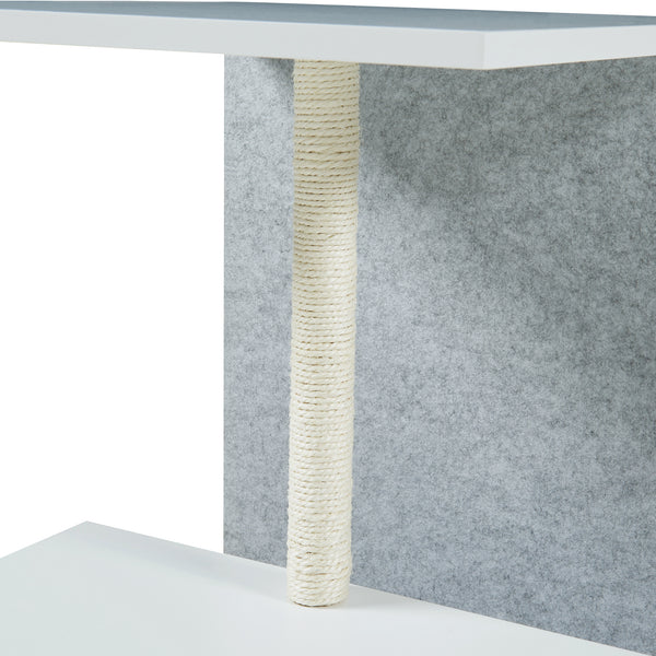 Table d'appoint avec arbre à chat Masfjorden 60 x 40 x 40 cm blanc [en.casa]